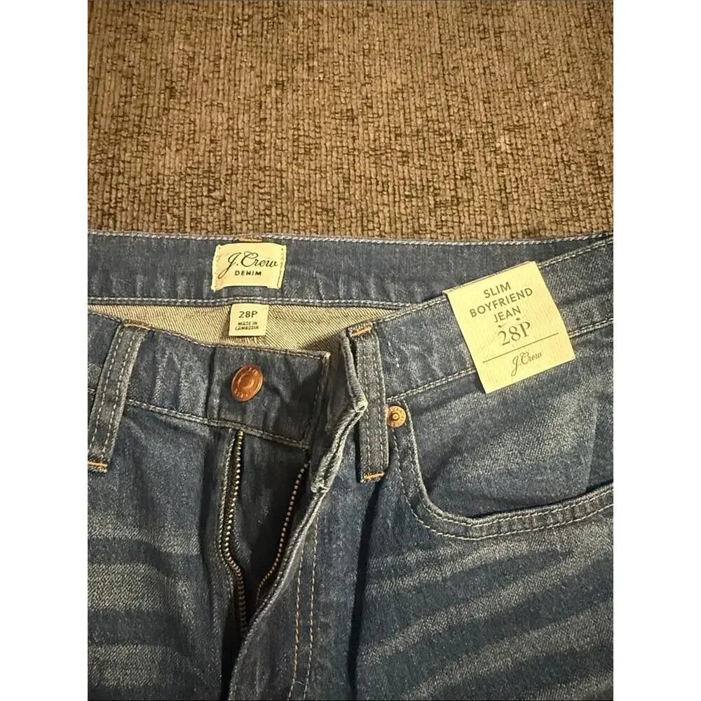 NWT J. CREW Slim Boyfriend Jean date night classic structured denim jeans 28P